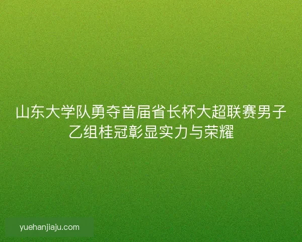 山东大学队勇夺首届省长杯大超联赛男子乙组桂冠彰显实力与荣耀 山东大学队勇夺首届省长杯大超联赛男子乙组桂冠彰显实力与荣耀